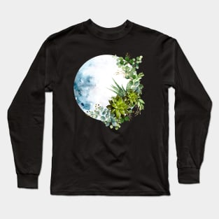 Moonlight Succulents 4 Long Sleeve T-Shirt